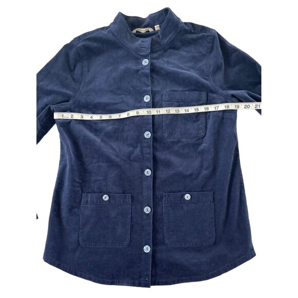 Soft Surroundings Cora‎ Corduroy Shirt Jacket Button Blue Small Chic Pockets $89 - Picture 3 of 9